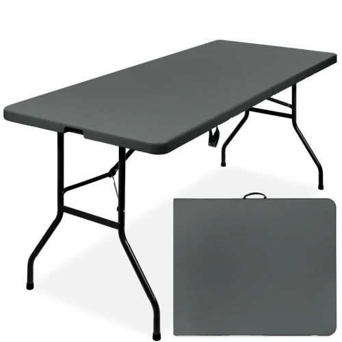 Portable Folding Plastic Dining Table w/ Handle, Lock - 6ft - Lot 6634