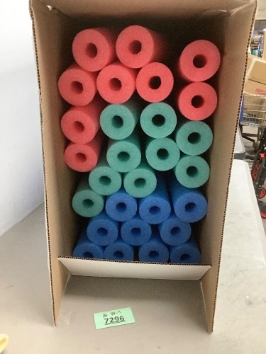 Box of Multicolored Pool Noodles - Lot 7296