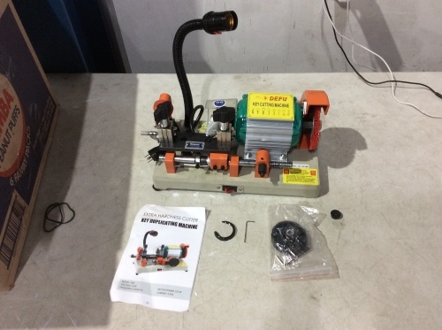 DEFU 110V Key Cutting Machine - Foot Needs Mounted, Small Broken Piece on Light Socket  - Lot 64