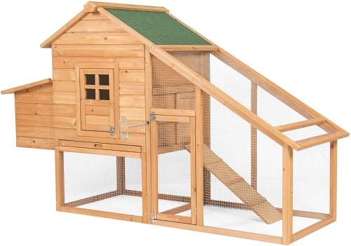 75in Wooden Chicken Coop Hutch w/ Ramp and Locking Doors - Lot 68