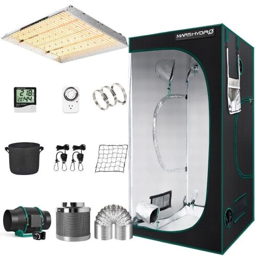 MarsHydro TSW 2000 LED Grow Light & 4' x 4' Indoor Complete Grow Tent Kit  - Lot 86