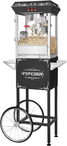 Great Northern Popcorn Black 8 oz. Foundation Vintage Style Popcorn Machine and Cart - Lot 126