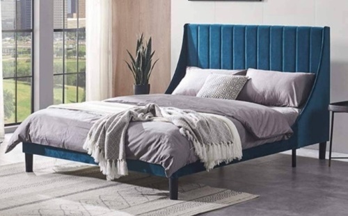 Full Size Upholstered Platform Bed Frame with Headboard   - Lot 143