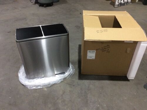 GARTIO 16 Gallon Stainless Steel Kitchen Dual Garbage Can Soft-Close Lid  - Lot 171