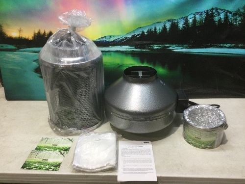 iPower 6 Inch Inline Duct Ventilation Fan HVAC Exhaust Blower; iPower 6 Inch Air Carbon Filter - Grow Tent Supplies  - Lot 174