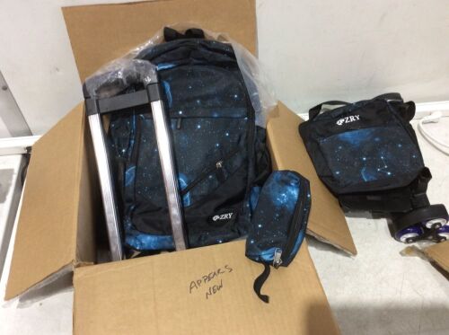 Galaxy Rolling Backpack Set  - Lot 183