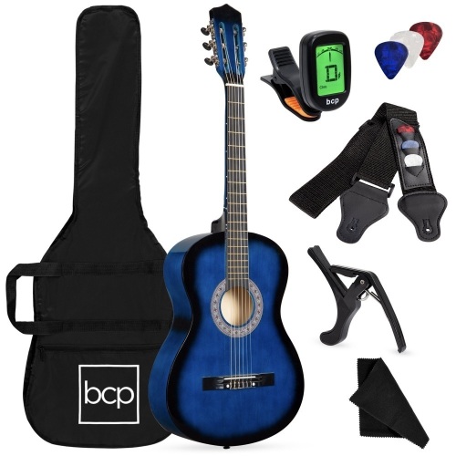 Beginner Acoustic Guitar Set w/ Case, Strap, Digital Tuner, Strings, 38in  - Lot 241