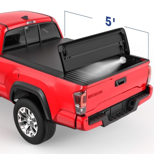 MOSTPLUS 5FT 3 Fold Soft Tonneau Cover For 2016-2021 Toyota Tacoma Truck Bed  - Lot 260