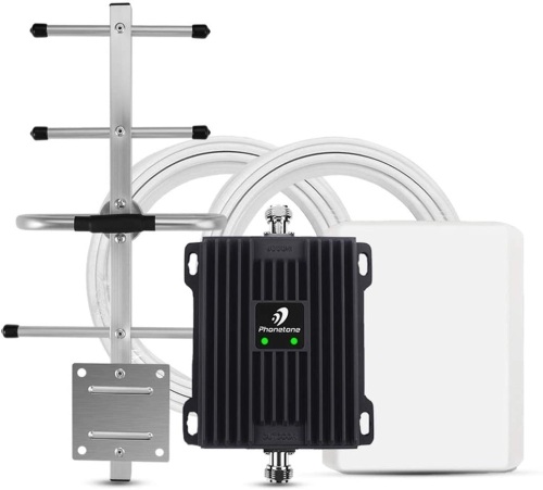 Phonetone Cell Phone Signal Booster for Home and Office Up to 5,000 Sq Ft, Boost 4G LTE Data for Verizon and AT&T, 65dB Dual Band 12/17/13 Cellular Repeater with High Gain Antennas - Lot 269