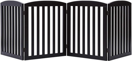 PAWLAND 24" Wooden Freestanding 4-Panel Foldable Pet Gate  - Lot 277