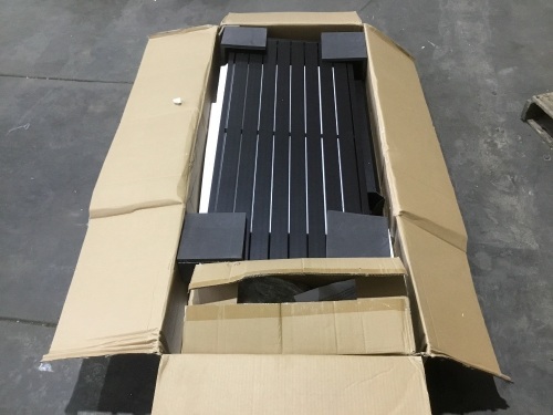 57in Gas Fire Pit Table w/Extruded Aluminum Table Top, Burner Lid, Storage, Cover, 50,000 BTU - Missing Hardware  - Lot 295