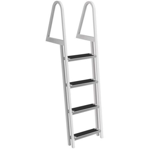 VEVOR 4 Steps Aluminum Dock Ladder with Handrails, 16-Inch Wide Step - Lot 315