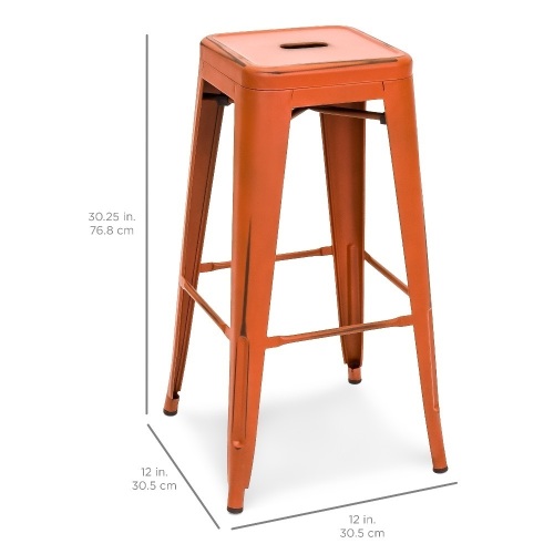 Set of 2 Modern Distressed Counter Height Bar Stools  - Lot 322