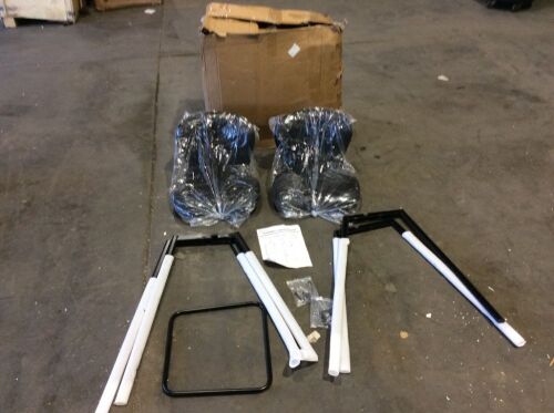 Set of Black Bar Stools - One Missing Foot Rest  - Lot 325