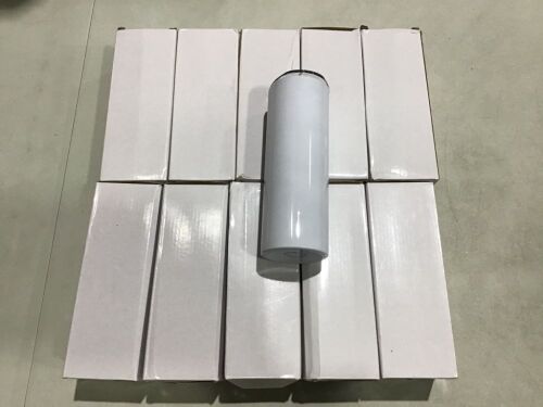 Lot of (11) White Stainless Steel Tumblers with Lids  - Lot 350