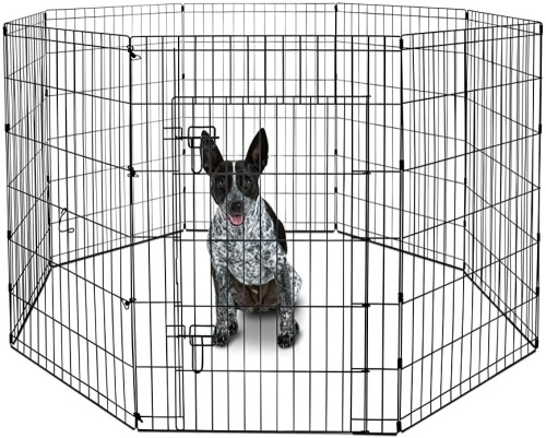 Animaze Adjustable Exercise Pen for Dogs, 8 Hinged Panels, 36" - Lot 362