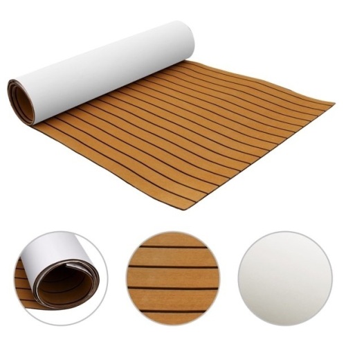 VEVOR 94.5X47 inch EVA Foam Faux Teak Non-Slippery Self-Adhesion Decking Sheet - Lot 396