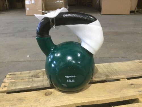 Amazon Basics Vinyl Coated 55lb Kettlebell - Lot 526
