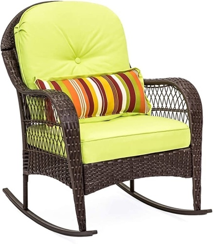 Outdoor Wicker Rocking Chair w/Weather-Resistant Cushions - Lot 542