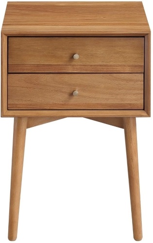 Nathan James Harper Mid-Century Oak Wood Nightstand with 2-Drawers  - Lot 597