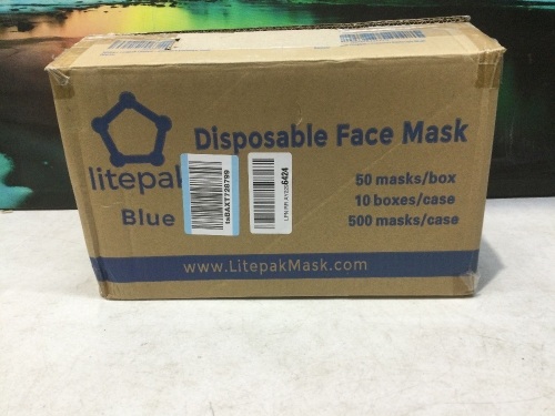 Case of Litepak Disposable Face Masks - Lot 616