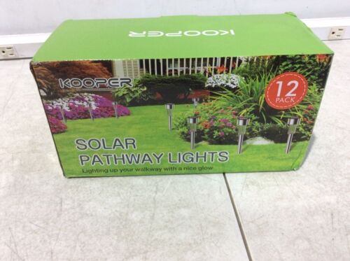 KOOPER Stainless Steel Solar Pathway Lights, 12 Pack  - Lot 633