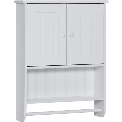 Bathroom Wall Storage Organization Cabinet w/ Double Doors, Towel Bar  - Lot 647