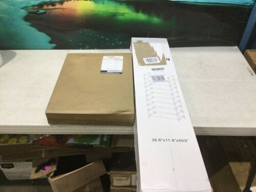 Simple Trending Rolling Garment Rack & Hodyann 10 Tier Storage Rack  - Lot 657