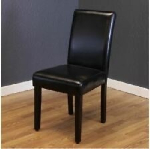 Set of 2 Studded Faux Leather Parsons Dining Chairs - Lot 687