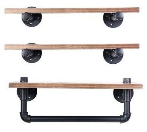 Industrial Pipe Floating Shelves 3 Layers Wall Mounted  - Lot 698