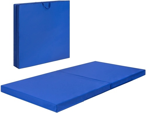 8ft Bi-Folding Vinyl Gymnastic Fitness Exercise Mat Landing Pad w/Foam Core, Side Handles - Lot 756