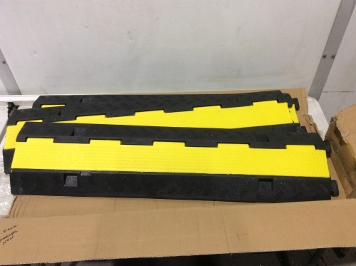 3 Pack Heavy Duty Rubber Cord Protector Ramps  - Lot 763