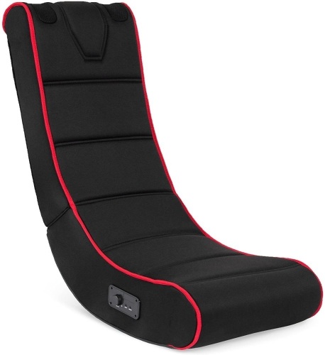 Padded Fabric Foldable Armless Rocking Curved Floor Gaming Chair w/ Integrated Audio Speakers System, Headphone Jack, Velcro Straps  - Lot 896