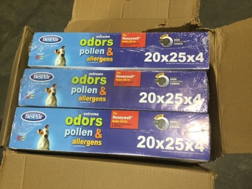 BestAir Carbon Infused Honeywell 20x25x4 Filters  - Lot 1104