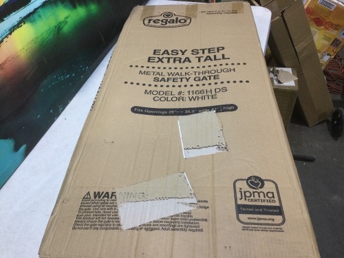 Regalo Extra Tall Easy Step Metal Walk Through Baby Gate - Lot 1113