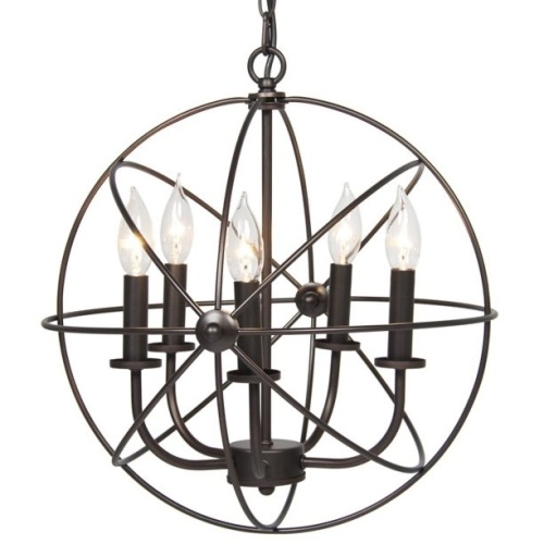 Industrial Vintage 5-Light Ceiling Chandelier Fixture - Lot 1134