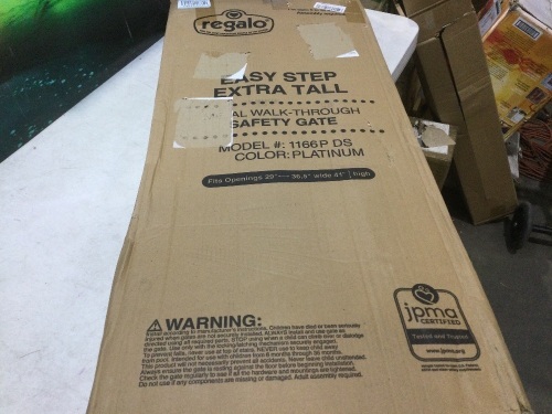 Regalo Extra Tall Easy Step Metal Walk Through Baby Gate  - Lot 1142