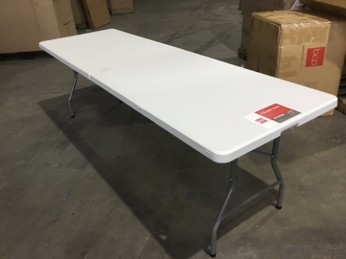8ft Portable Folding Plastic Dining Table w/ Handle, Lock  - Lot 1154