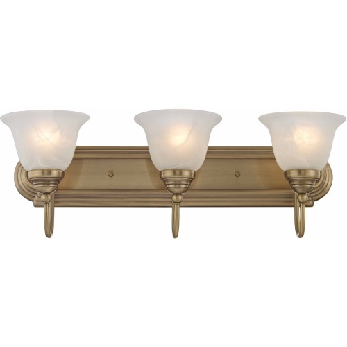 Livex Lighting Belmont 3 Light 24" Antique Brass Vanity Wall Light - Lot 1187