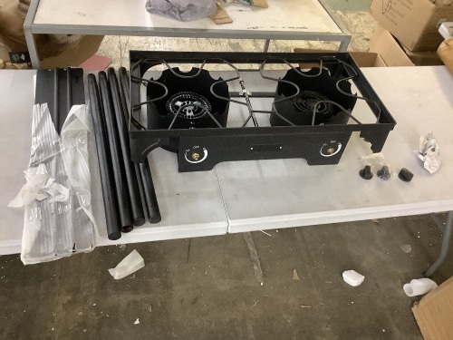 2 Burner Propane Stove - No Propane Hookup Hose/Regulator  - Lot 357