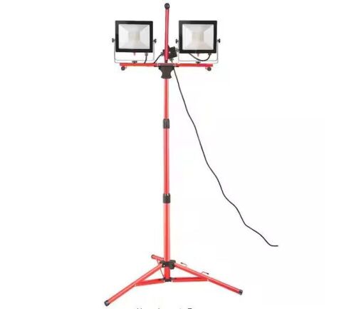 VEVOR Waterproofed Work Light with Stand 20000 Lumens Dual-head LED Work Light with Adjustable and Foldable Tripod Stand - Lot 358