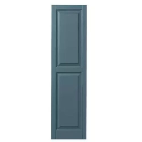 Lot of (7) Ply Gem Raised Panel Polypropylene Shutters Pair in Coastal Blue & (1) Ply Gem 15 in. x 51 in. Open Louvered Polypropylene Shutters Pair in Vineyard Red - Lot 377