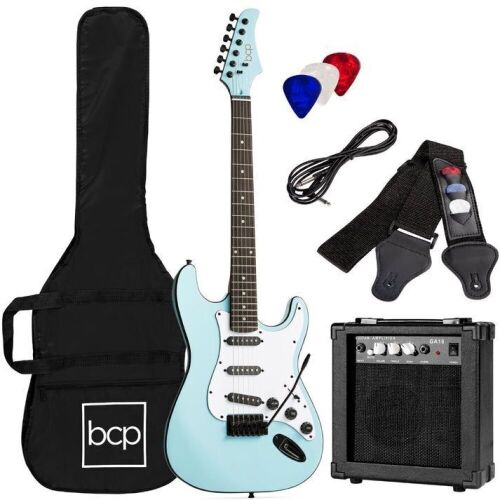 Beginner Electric Guitar Kit w/ Case, 10W Amp, Tremolo Bar - 39in - Lot 453