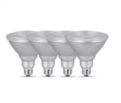 Feit Electric 120-Watt Equivalent PAR38 Outdoor Dimmable CEC Title 20 90 CRI E26 Medium Flood LED Light Bulb, Daylight 5000K, 4-Pack - Lot 555