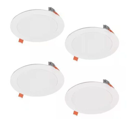 Lot of (2) HALO HLBSL6 6 in. Adjustable CCT Canless IC Rated Dimmable Indoor Integrated LED Recessed Light Kit, 4-Pack - Lot 249