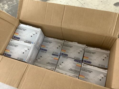 Lot of (10) Commercial Electric 4 in. Integrated LED Recessed Retrofit Light Trim with Selectable Color Temperature, 4-Pack - Lot 430