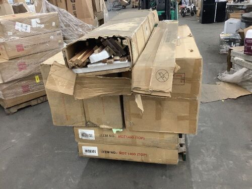 Lot of (2) Oak Table Tops, (2) Oak Wardrobe Parts, & (2) Bed Rails - Lot 130