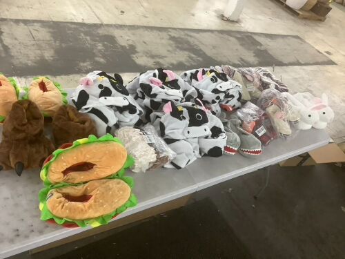 Lot of (5) Funziez! Adult Onesies & (9) Slippers  - Lot 743