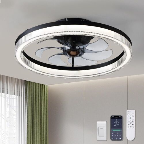 20" Low Profile Ceiling Fan with Light, Remote Control - Lot 830