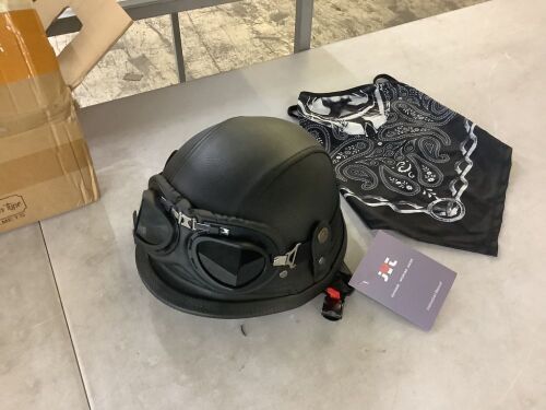 Motorcyle Helmet with Goggles & Bandana - Lot 419
